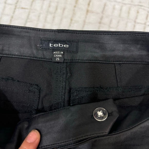 BEBE Black stretchy women’s skinny pants size 25 - Picture 7 of 16
